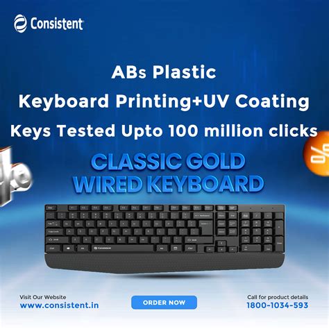 Consistent Classic Gold Wired Keyboard (SK102) – Everest Store