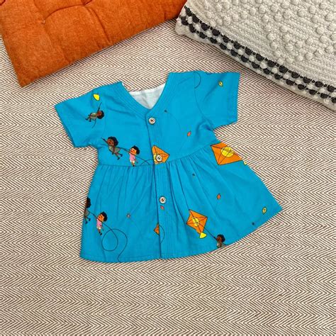 Bhaakur Organic Cotton Frock| Infants and Toddlers| Kite Print ...