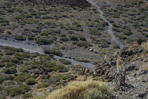empty landscape with the Spanish peak volcanoes on Tenerife, Canary ...