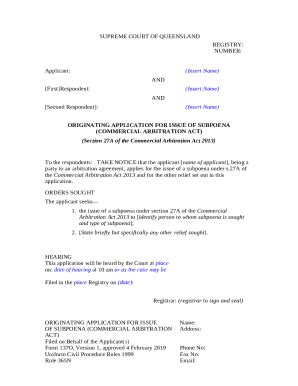 Uni Civil Procedure Rules - 55 - Queensland Courts Doc Template | pdfFiller