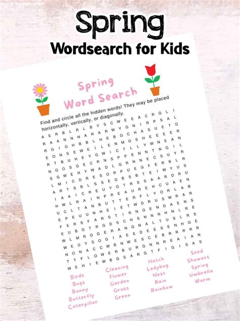 Image result for Spring Word Search Pages Printable