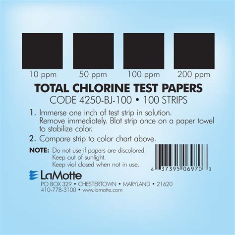 Lamotte Total Chlorine Test Strips – Novagreen