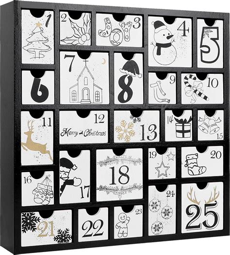 Amazon.com: CCINEE Christmas Wooden Advent Calendar with 25 Large ...