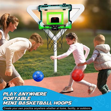 Snapklik.com : OKKIDY Mini Indoor Basketball Hoop, Light-up Basketball Hoop