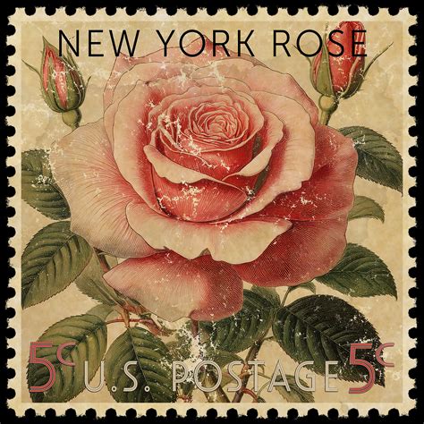 Trinx New York State Flower Rose Postage Stamp by Grotto Studios ...