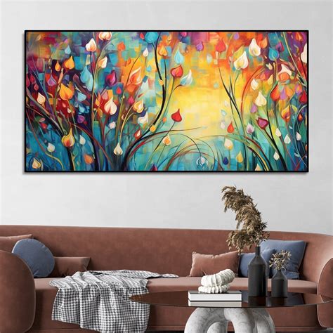 Beautiful Abstract Art of Colorful Flowers Canvas Wall Painting ...