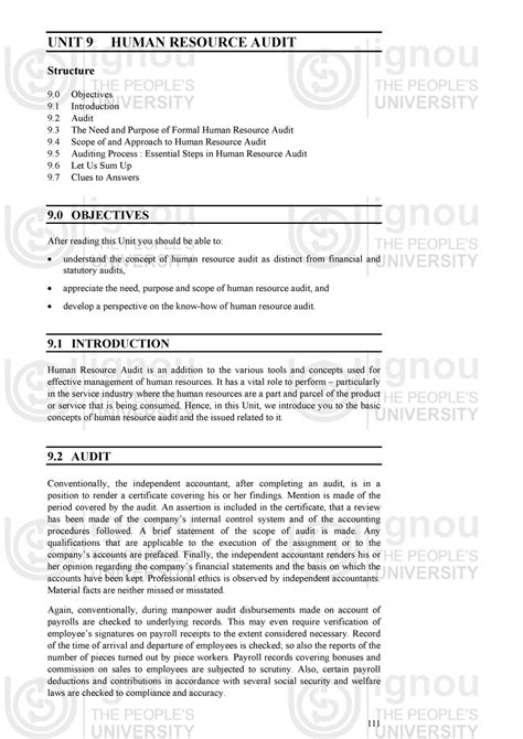 Unit-9Human Resource Audit - UNIT 9 HUMAN RESOURCE AUDIT Structure 9 ...