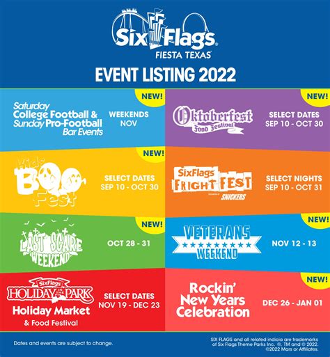 2022-2023 Special Events Lineup - Six Flags Fiesta Texas