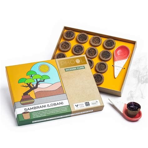 Phool Sambrani Havan Cups I 16 Havan pcs + 1 Free Stand I Ecocert ...