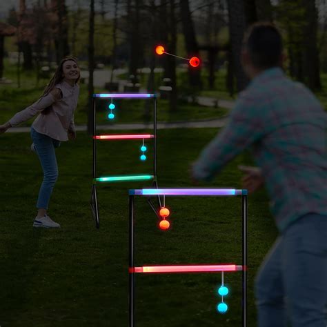 Light up Ladder Toss Outdoor Lawn Game Set 6 Glow in The Dark Ladder ...