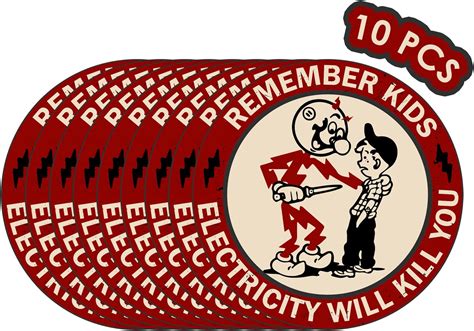 Amazon.com: Remember Kids Electricity Will Kill You Sticker - Hard Hat Stickers, Reddy Kilowatt ...