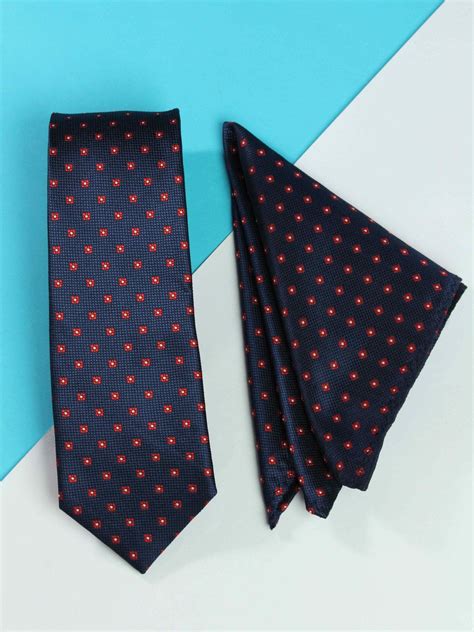 Navy Blue Necktie & Pocket Square Giftset