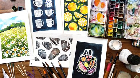 Master Masking Fluid in Watercolor Painting: 10 Day Art Challenge | Ohn ...