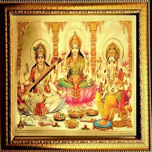 ADA Handicraft Maa Lakshmi Ganesh Saraswati Devi Wood Pooja Photo Frame ...