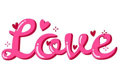 Le mot d'amour illustré | PSD Gratuite