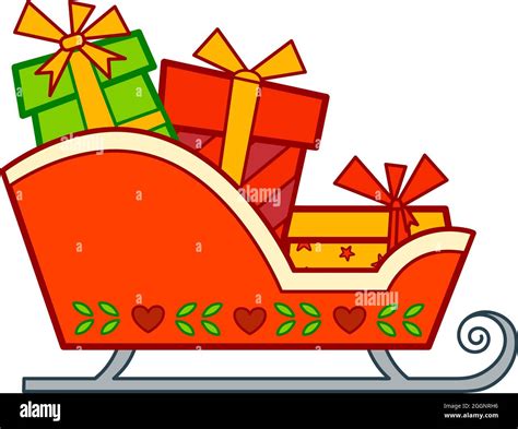 Christmas cartoons clip art. Christmas sled vector illustration Stock ...