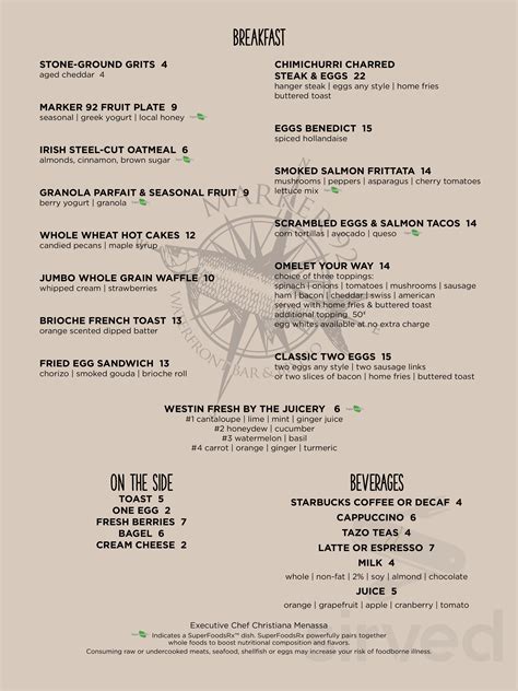 Marker 92 Waterfront Bar & Bistro menu in Cape Coral, Florida, USA