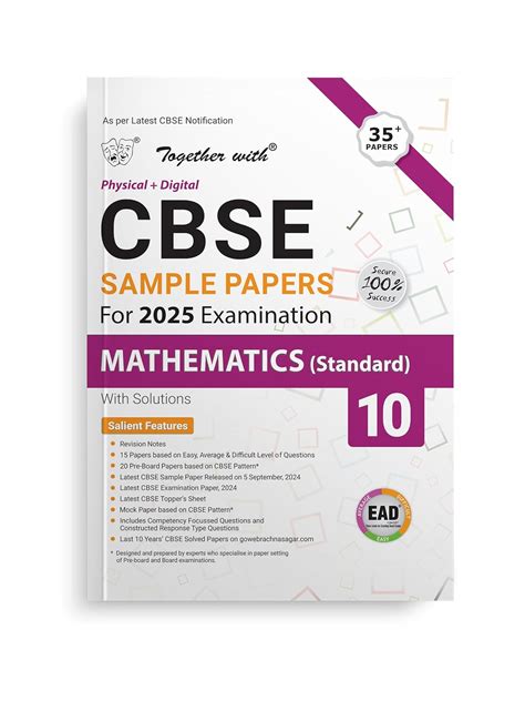 Together with CBSE EAD Sample Paper Class 10 Mathematics Standard ...