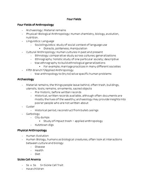 ANT 10- FOUR Fields - Lecture notes 1 - Four Fields Four Fields of ...