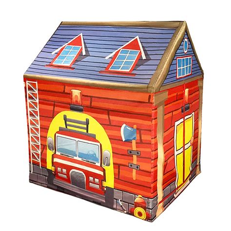Buy Baby Moo Playtime Foldable Tent House Fire Station Red Online at ...