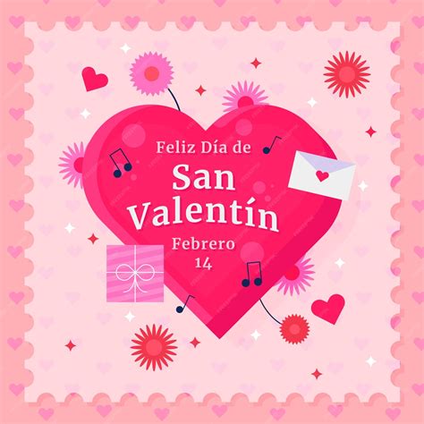 Free Vector | Flat happy valentine's day in spanish illustration and ...