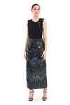 Buy Rocky Star Black Satin Sequin Maxi Skirt Online | Aza Fashion.