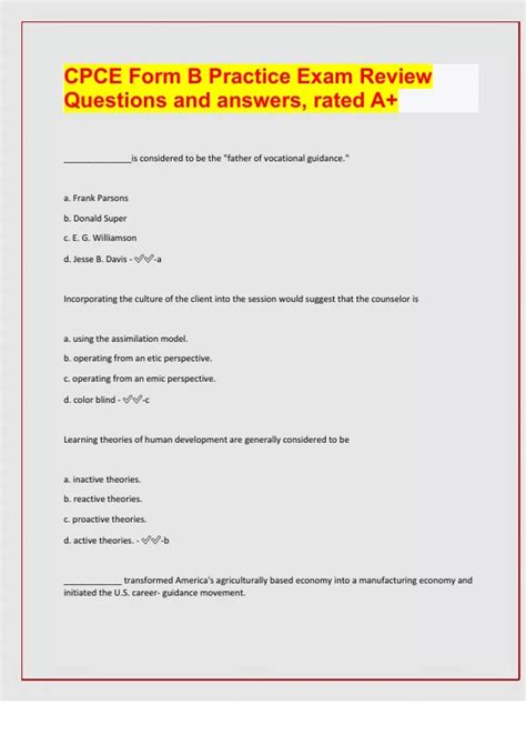 CPCE Form B Practice Exam Review Questions and answers, rated A+LATEST ...