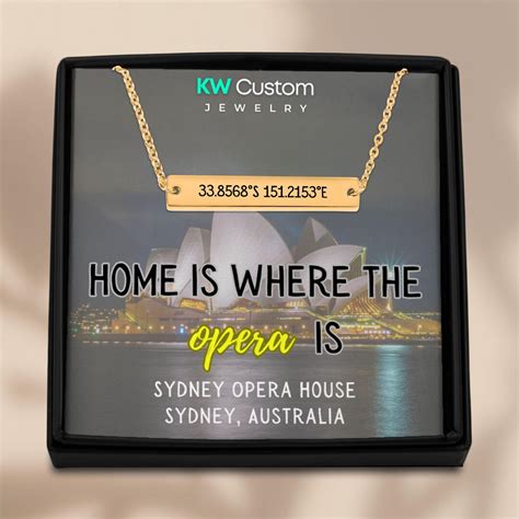 Sydney Opera House Coordinates: Sydney, Australia Engraved Necklace - Etsy