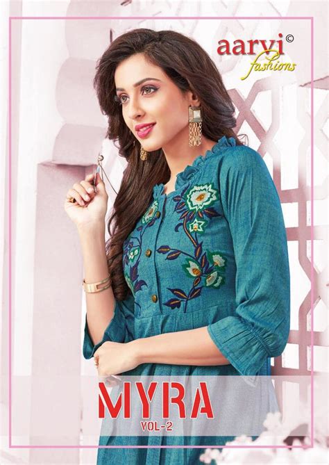 AARVI MYRA VOL 2 Pure Rayon Soft Cotton With Work ReadyMade Kurtis
