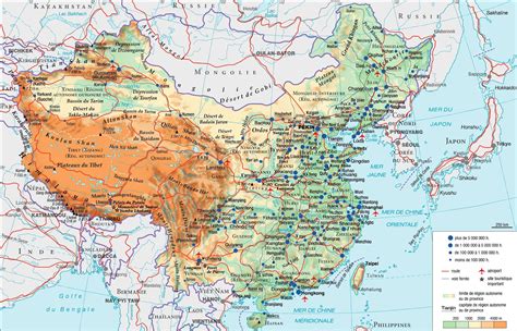 Geographical map of China: topography and physical features of China