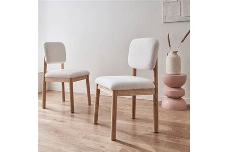 Chaise Sweeek Lot de 2 chaises scandinaves piètement en bois d'hévéa ...