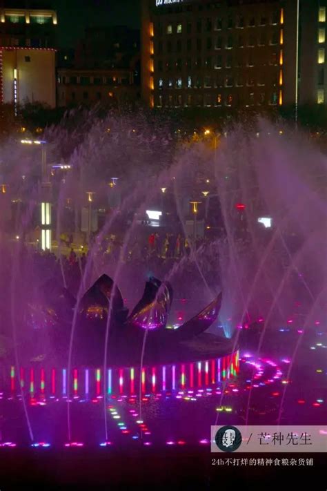 纪实摄影，济南泉城广场音乐喷泉夜景如此之美！