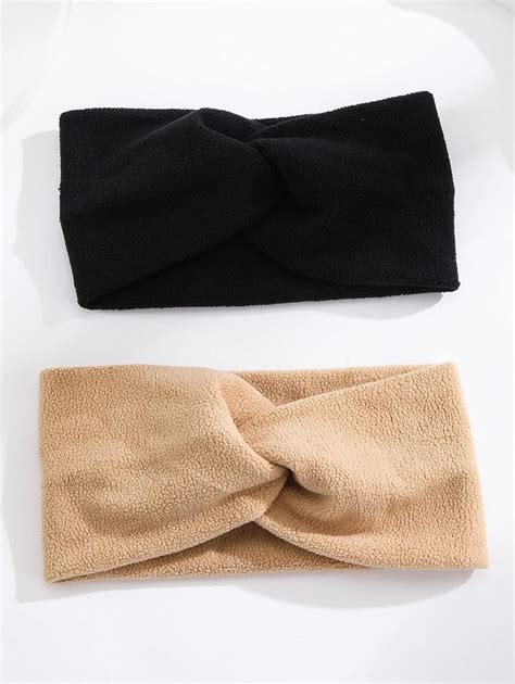 2pcs Twist Detail Hair Band | SHEIN USA