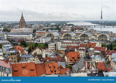 Panorama Skyline View of the Latvian Capital Riga from Above Stock Photo - Image of tower, town ...