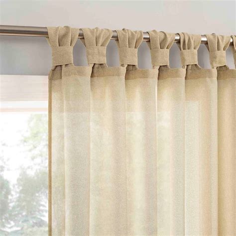 Harrison Gold Sheer Tab Loop Single Curtain Panel, 84"