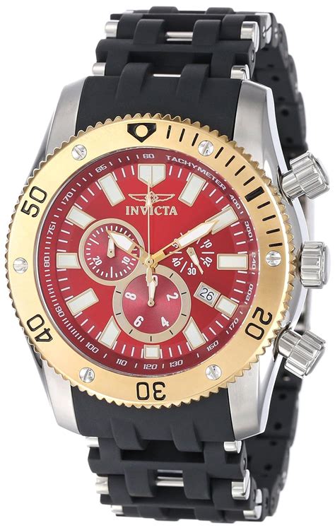 Invicta Men's INVICTA-13855 Sea Spider Chronograph Red Dial Black ...