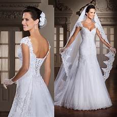 Corset White Wedding Gown by Aliexpress Buy White Cap Sleeve Lace Wedding Dress Corset White Wedding Gown