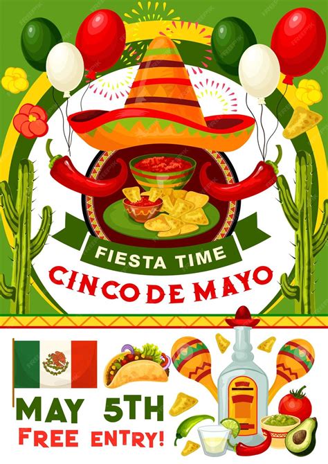 Premium Vector | Cinco de mayo party invitation of mexican holiday