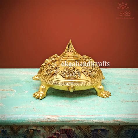 Brass Tortoise with Shree Yantra Showpiece for Good Luck – Ekaa Handicrafts