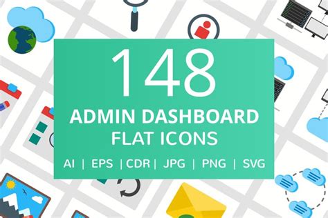 148 Admin Dashboard Flat Icons