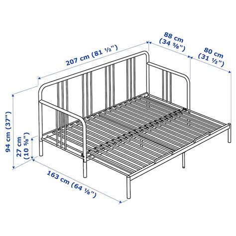 FYRESDAL day-bed with 2 mattresses, black/Åfjäll firm, 80x200 cm (311 ...
