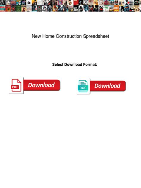Fillable Online New Home Construction Spreadsheet. New Home ...