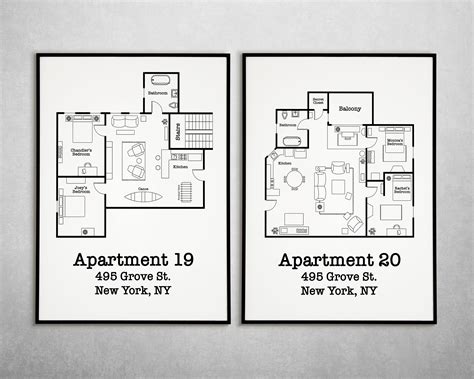 Friends Apartment Floor Plan Chandler and Joey Monica and Rachel ...