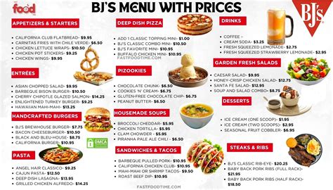 BJ's Menu With Prices | Order Online Delivery