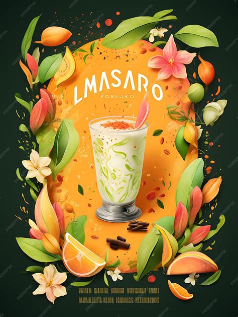 Premium Photo | Design of India Mango Lassi Mango Cardamom Pistachios ...
