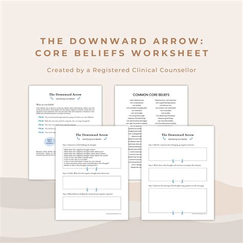 Downward Arrow Technique: Core Beliefs Worksheet (PDF Pattern) - Etsy