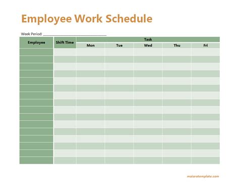 Image result for Sample Weekly Work Schedule Template