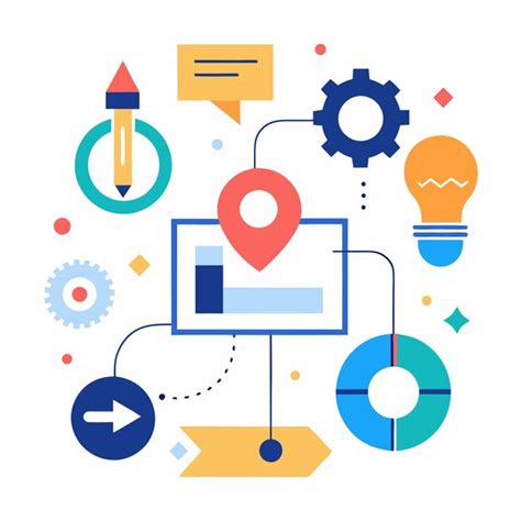 Creative concept illustration for design and development visualizing ...