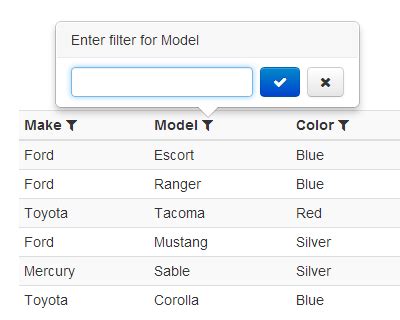 Image result for How to Create Filterable Table Using jQuery