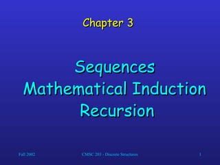 Image result for Sequences Mathematical Induction and Recursion